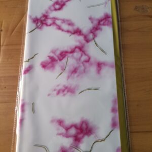 White marble with fuschia pattern