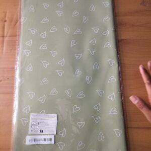 Pale green color with heart pattern
