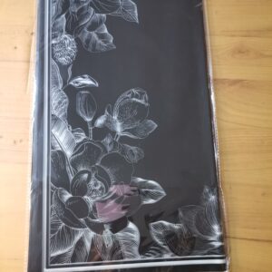 Black with rose pattern