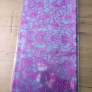 Transparent with fuschia pattern