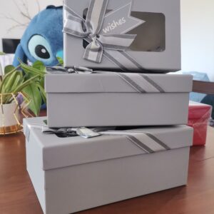 Grey rectangle gift box