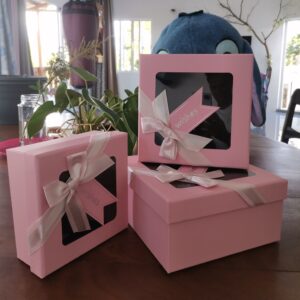 Pink square gift box