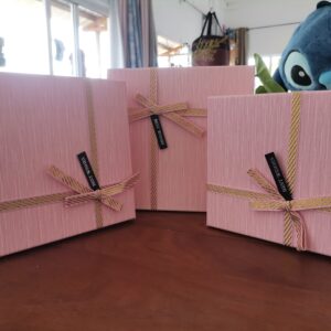 Pink plain square gift box
